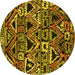 Round Solid Yellow Modern Rug, urb1277yw