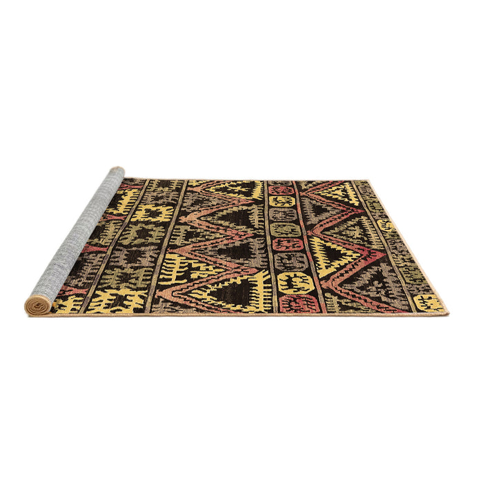 Sideview of Machine Washable Solid Brown Modern Rug, wshurb1277brn