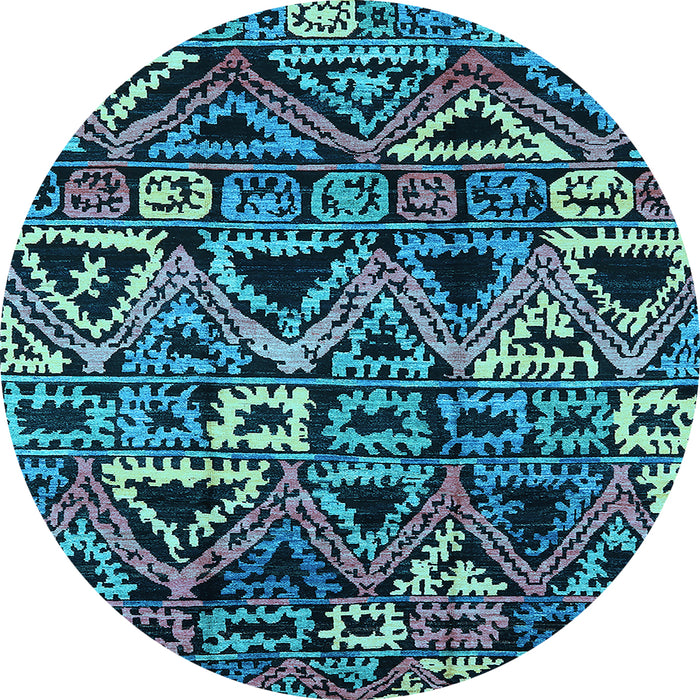 Round Solid Light Blue Modern Rug, urb1277lblu
