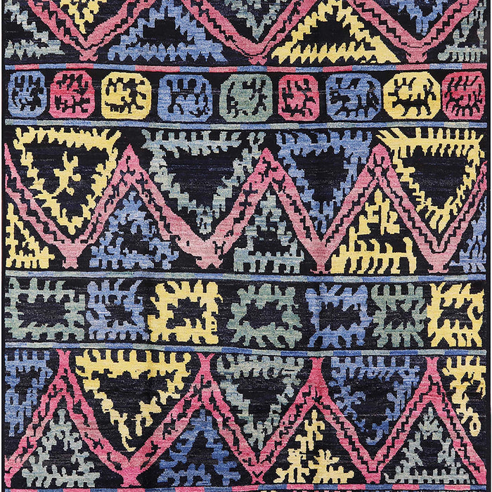 Mid-Century Modern Charcoal Black Solid Rug, urb1277