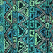 Square Machine Washable Solid Turquoise Modern Area Rugs, wshurb1277turq