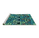 Sideview of Machine Washable Solid Turquoise Modern Area Rugs, wshurb1277turq