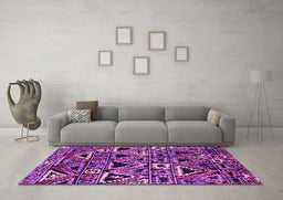 Machine Washable Solid Pink Modern Rug in a Living Room, wshurb1277pnk