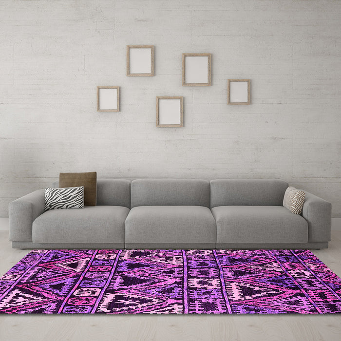 Machine Washable Solid Pink Modern Rug in a Living Room, wshurb1277pnk