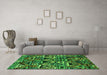 Machine Washable Solid Green Modern Area Rugs in a Living Room,, wshurb1277grn