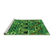 Sideview of Machine Washable Solid Green Modern Area Rugs, wshurb1277grn