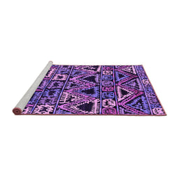 Sideview of Machine Washable Solid Purple Modern Area Rugs, wshurb1277pur