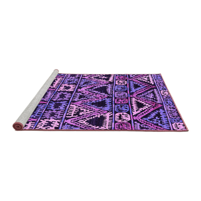 Sideview of Machine Washable Solid Purple Modern Area Rugs, wshurb1277pur