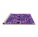 Sideview of Machine Washable Solid Purple Modern Area Rugs, wshurb1277pur