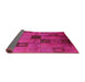 Sideview of Mid-Century Modern Deep Pink Persian Rug, urb1278