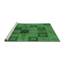 Sideview of Machine Washable Persian Emerald Green Bohemian Area Rugs, wshurb1278emgrn