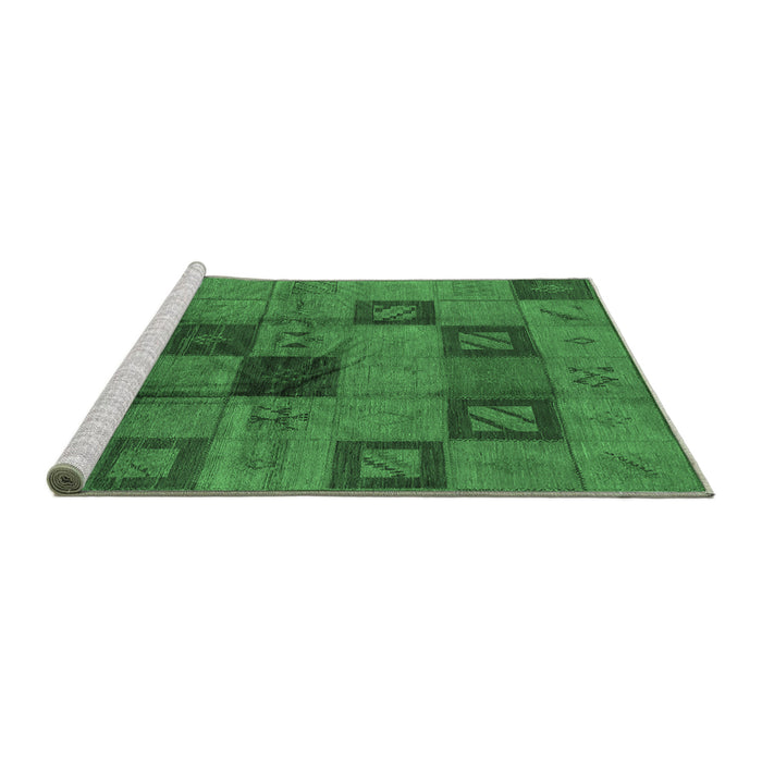 Sideview of Machine Washable Persian Emerald Green Bohemian Area Rugs, wshurb1278emgrn