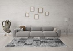 Machine Washable Persian Gray Bohemian Rug in a Living Room,, wshurb1278gry