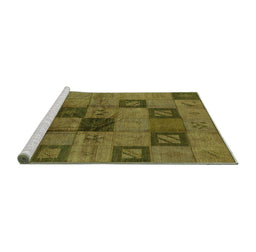 Sideview of Machine Washable Persian Green Bohemian Area Rugs, wshurb1278grn