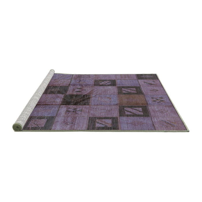 Sideview of Machine Washable Persian Turquoise Bohemian Area Rugs, wshurb1278turq