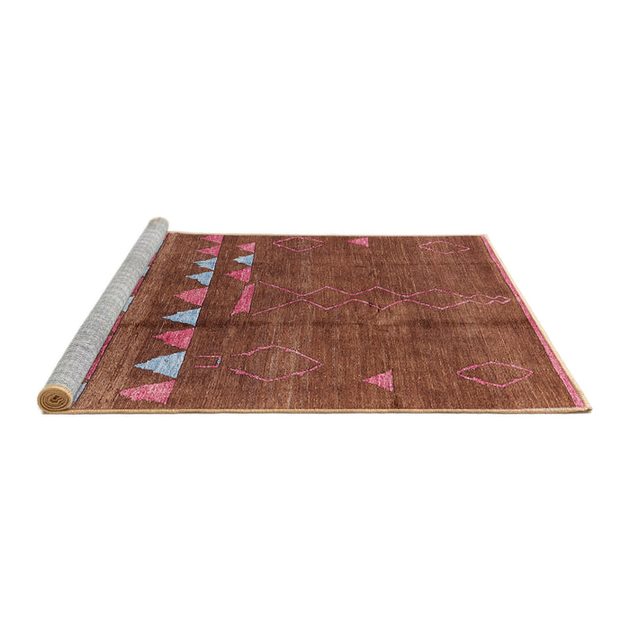 Sideview of Machine Washable Industrial Modern Orange Rug, wshurb1279