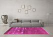 Machine Washable Solid Pink Modern Rug in a Living Room, wshurb1279pnk