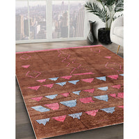 Mid-Century Modern Orange Solid Rug, urb1279