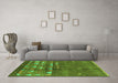 Machine Washable Solid Green Modern Area Rugs in a Living Room,, wshurb1279grn