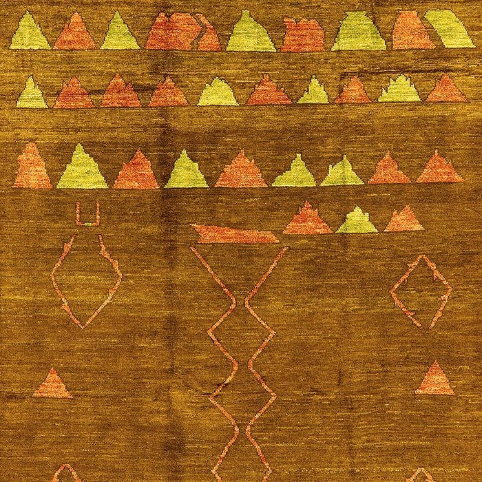 Machine Washable Solid Yellow Modern Rug, wshurb1279yw