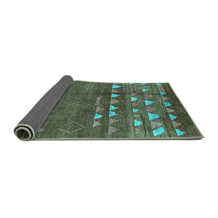 Sideview of Solid Turquoise Modern Rug, urb1279turq