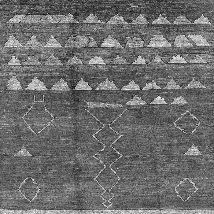 Square Machine Washable Solid Gray Modern Rug, wshurb1279gry