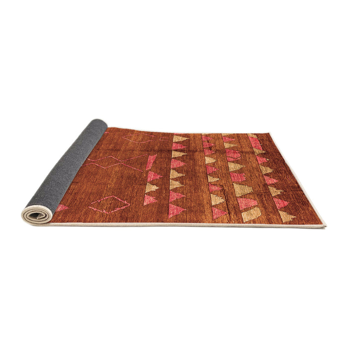 Sideview of Solid Orange Modern Rug, urb1279org