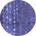 Round Solid Blue Modern Rug, urb1279blu