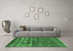 Machine Washable Solid Emerald Green Modern Area Rugs in a Living Room,, wshurb1279emgrn