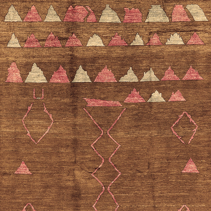 Machine Washable Solid Brown Modern Rug, wshurb1279brn