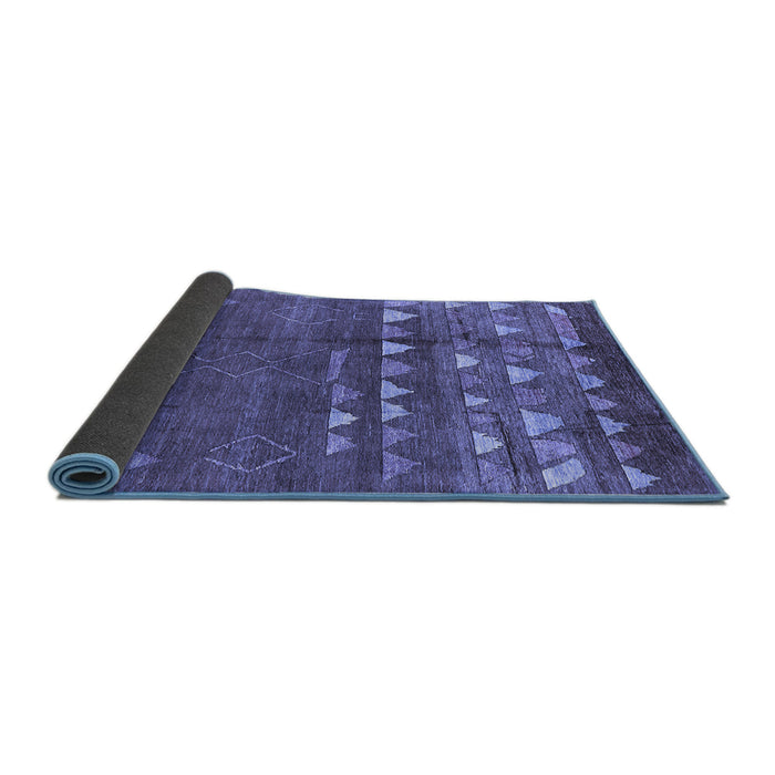 Sideview of Solid Blue Modern Rug, urb1279blu