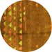 Round Solid Yellow Modern Rug, urb1279yw