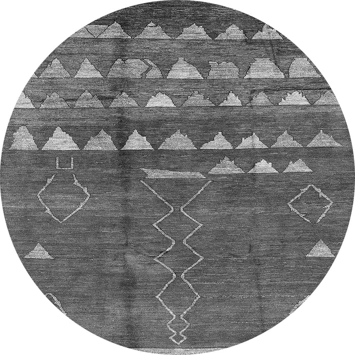 Round Solid Gray Modern Rug, urb1279gry