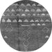 Round Solid Gray Modern Rug, urb1279gry