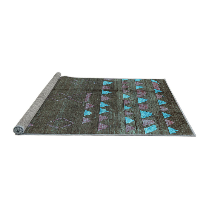 Sideview of Machine Washable Solid Light Blue Modern Rug, wshurb1279lblu