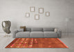 Machine Washable Solid Orange Modern Area Rugs in a Living Room, wshurb1279org