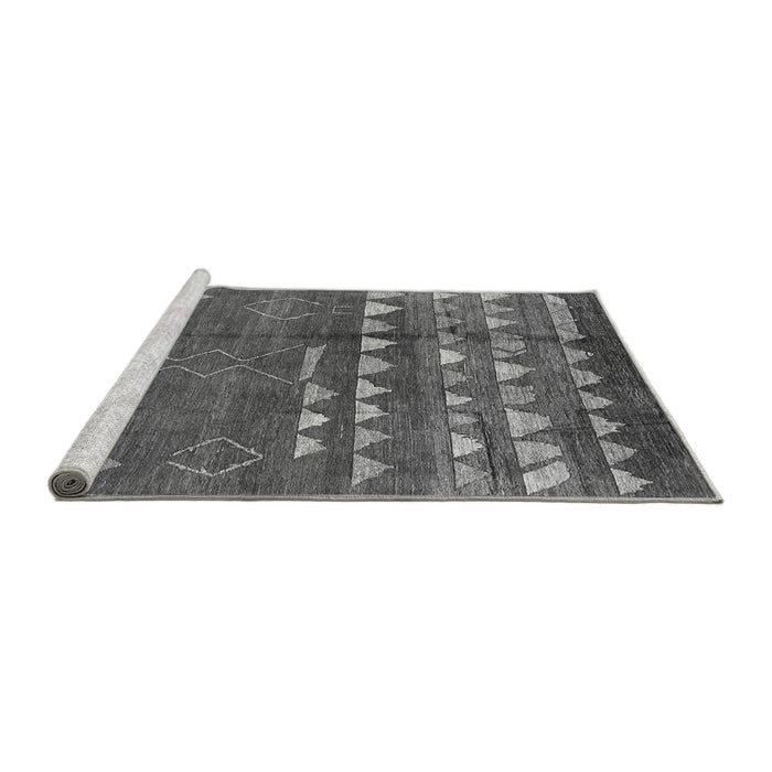 Sideview of Machine Washable Solid Gray Modern Rug, wshurb1279gry