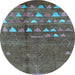 Round Solid Light Blue Modern Rug, urb1279lblu