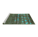 Sideview of Machine Washable Solid Turquoise Modern Area Rugs, wshurb1279turq