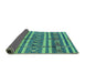 Sideview of Solid Turquoise Modern Rug, urb1280turq