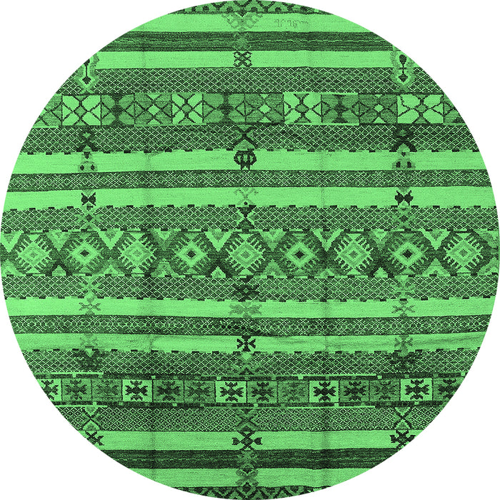 Round Solid Emerald Green Modern Rug, urb1280emgrn