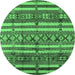 Round Solid Emerald Green Modern Rug, urb1280emgrn