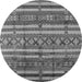 Round Solid Gray Modern Rug, urb1280gry