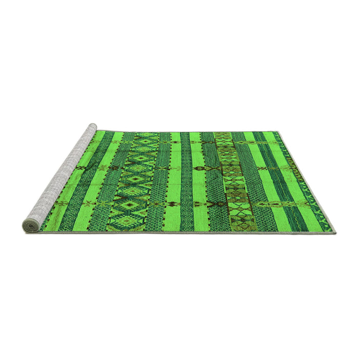 Sideview of Machine Washable Solid Green Modern Area Rugs, wshurb1280grn