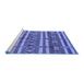 Sideview of Machine Washable Solid Blue Modern Rug, wshurb1280blu