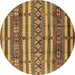 Round Solid Brown Modern Rug, urb1280brn