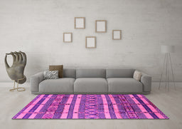 Machine Washable Solid Pink Modern Rug in a Living Room, wshurb1280pnk