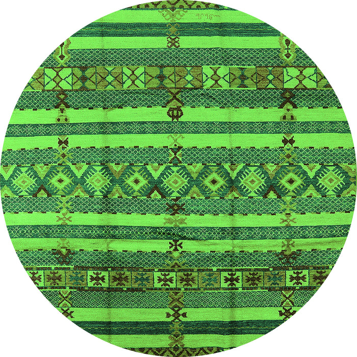 Round Solid Green Modern Rug, urb1280grn