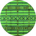 Round Solid Green Modern Rug, urb1280grn