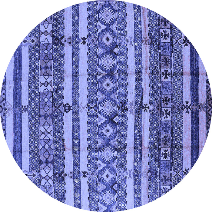 Round Solid Blue Modern Rug, urb1280blu